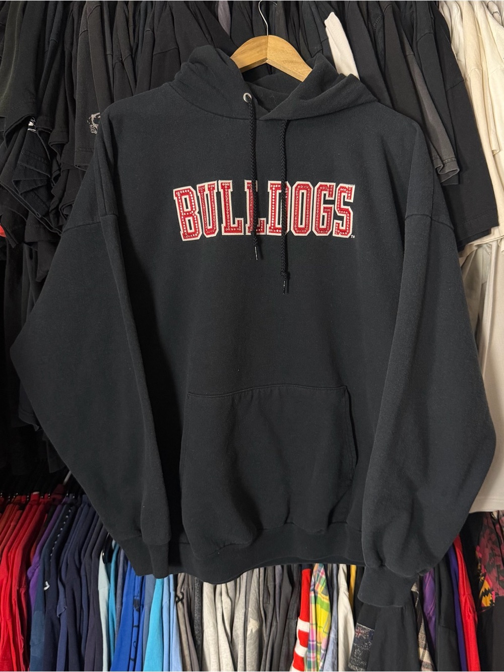 Fresno State Bulldogs Hoodie Men’s 2XL Black Embroidered Rhinestone College
